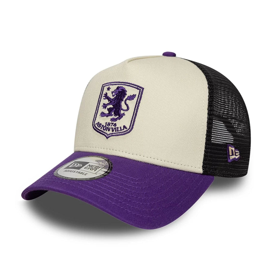 Pictured is this 3rd Kit Aston Villa FC 9FORTY A-Frame Trucker cap in dark purple. 1