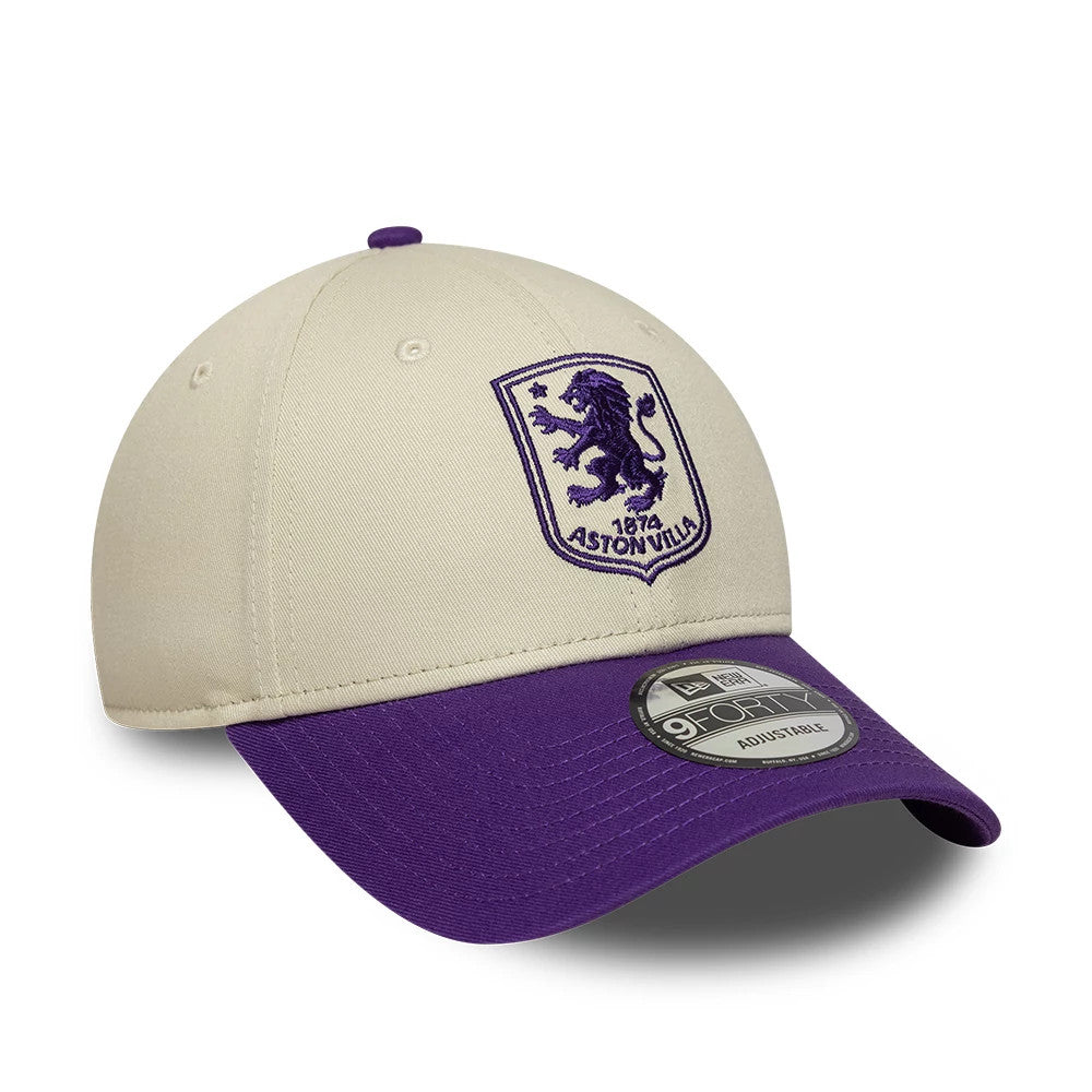 Pictured is this 3rd Kit Aston Villa FC 9FORTY cap in cream. 3
