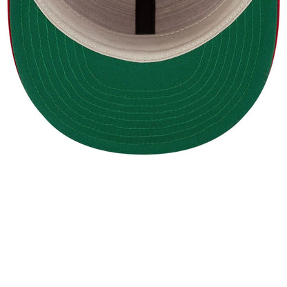 Pictured is this FOG X MLB Chicago White Sox Retro Crown 59FIFTY Fitted cap in red. 2