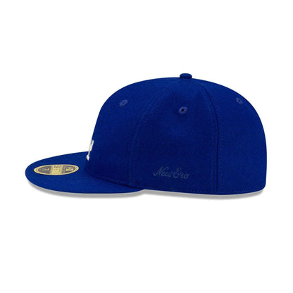 Pictured is this FOG X MLB LA Dodgers Retro Crown 59FIFTY Fitted cap in dark blue. 6