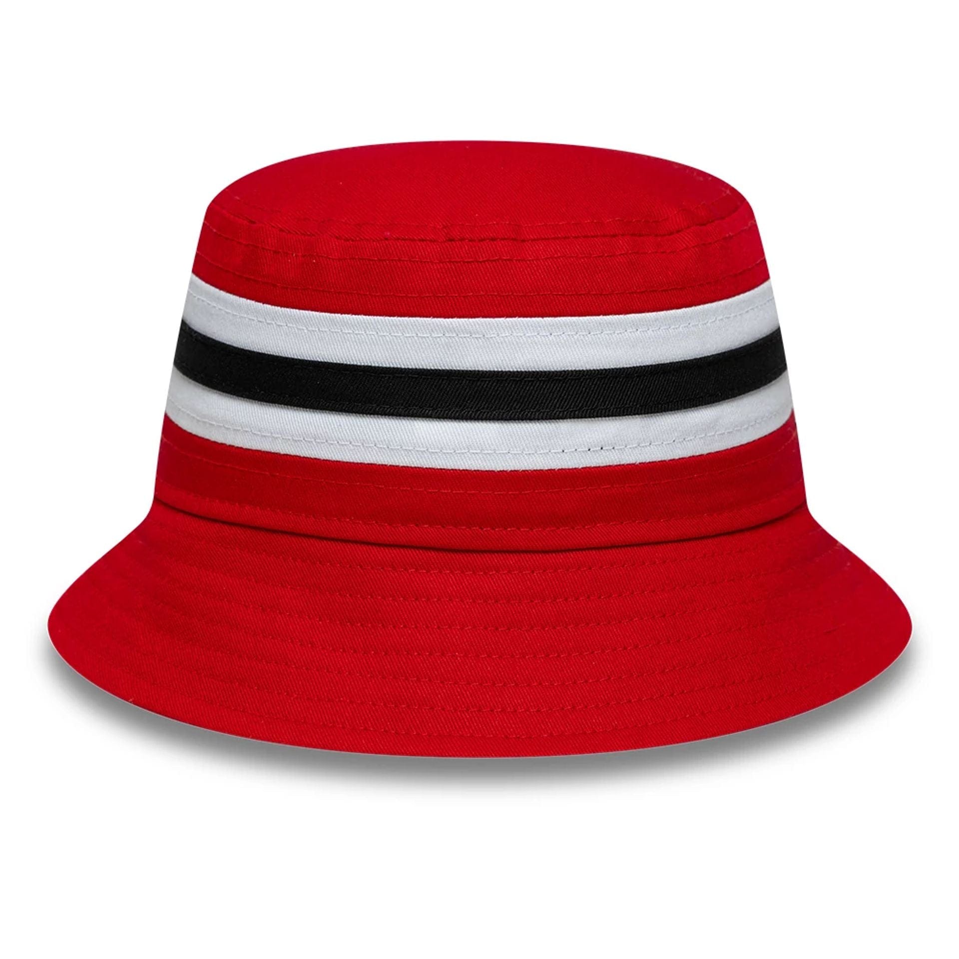 Pictured is this Infant Stripe Manchester United FC Bucket hat in red. 2