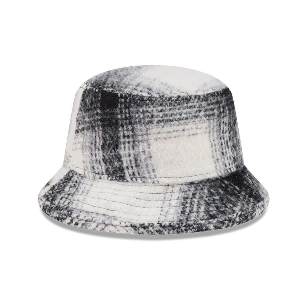 Pictured is this New Era Bucket hat in White & Black Plaid. 5