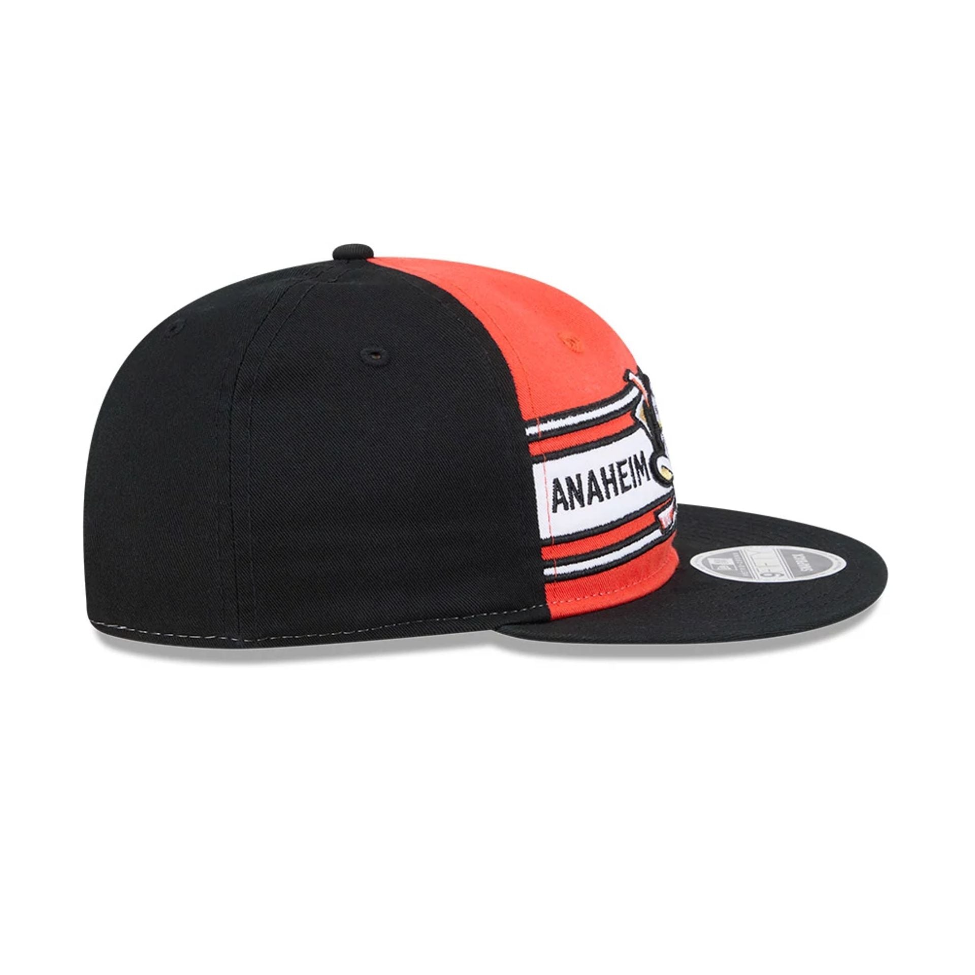 Pictured is this NHL Team Stripes Anaheim Ducks Retro Crown 9FIFTY cap in orange. 6