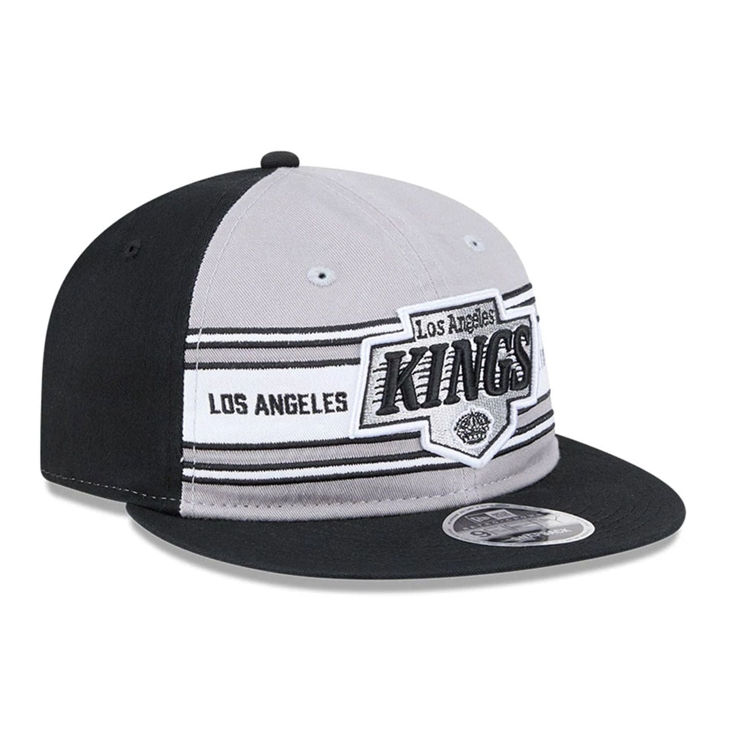 Pictured is this NHL Team Stripes LA Kings Retro Crown 9FIFTY cap in black. 3