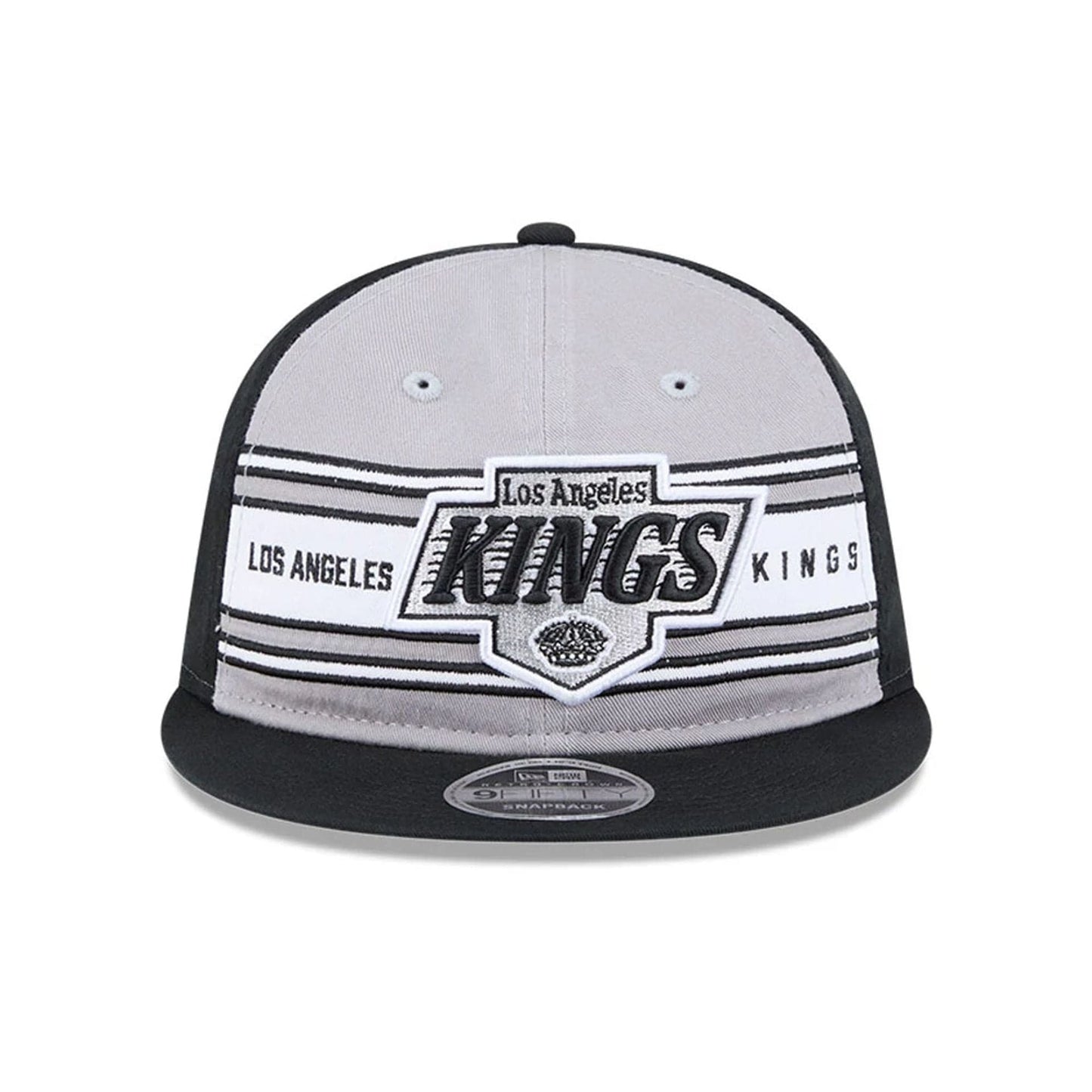 Pictured is this NHL Team Stripes LA Kings Retro Crown 9FIFTY cap in black. 2