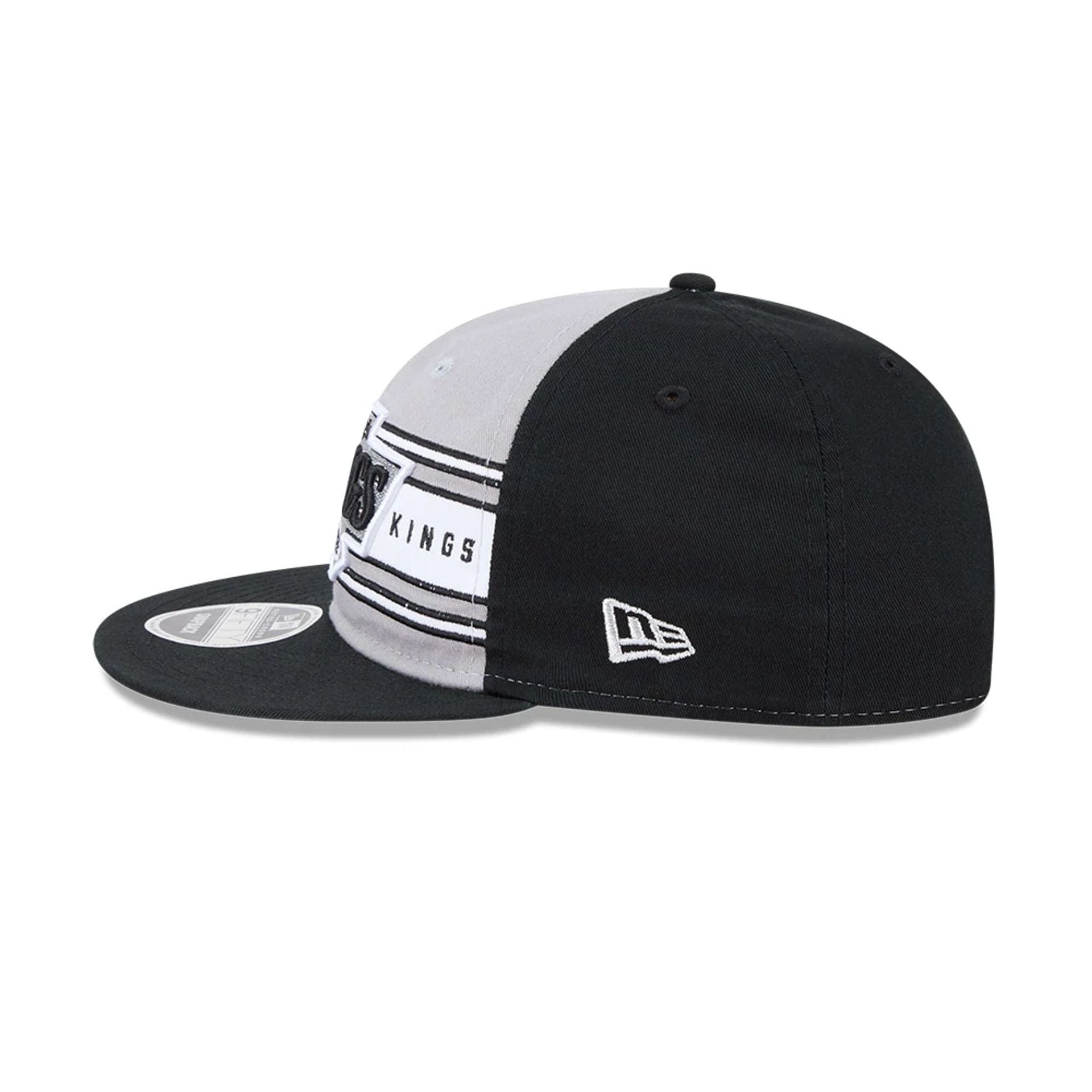 Pictured is this NHL Team Stripes LA Kings Retro Crown 9FIFTY cap in black. 5