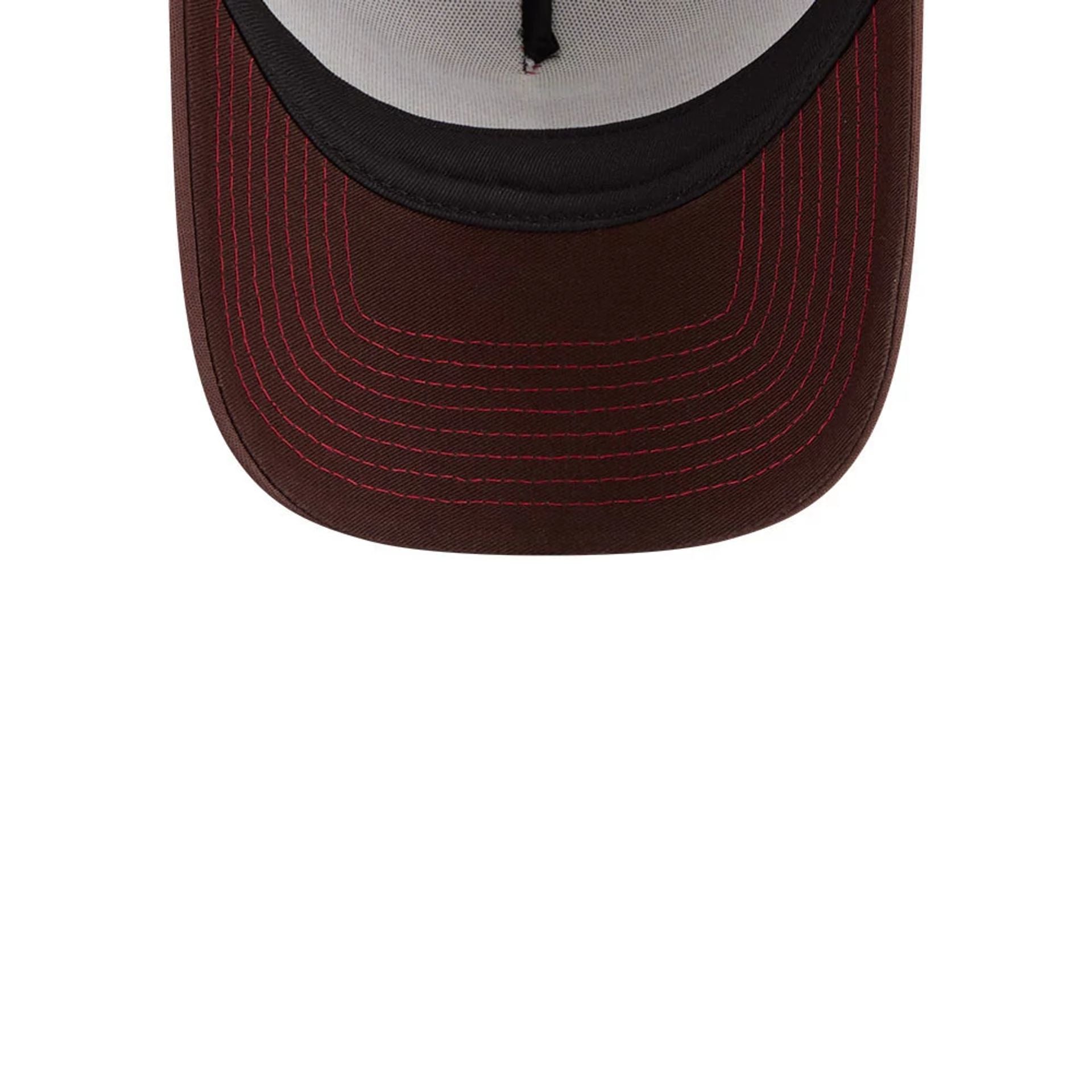 Pictured is this New Era Broken Heart Service & Repair 9FORTY A-Frame Trucker cap in white. 2