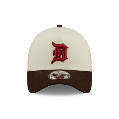Pictured is this MLB City Script Detroit Tigers 9FORTY A-Frame cap in Cream. 3