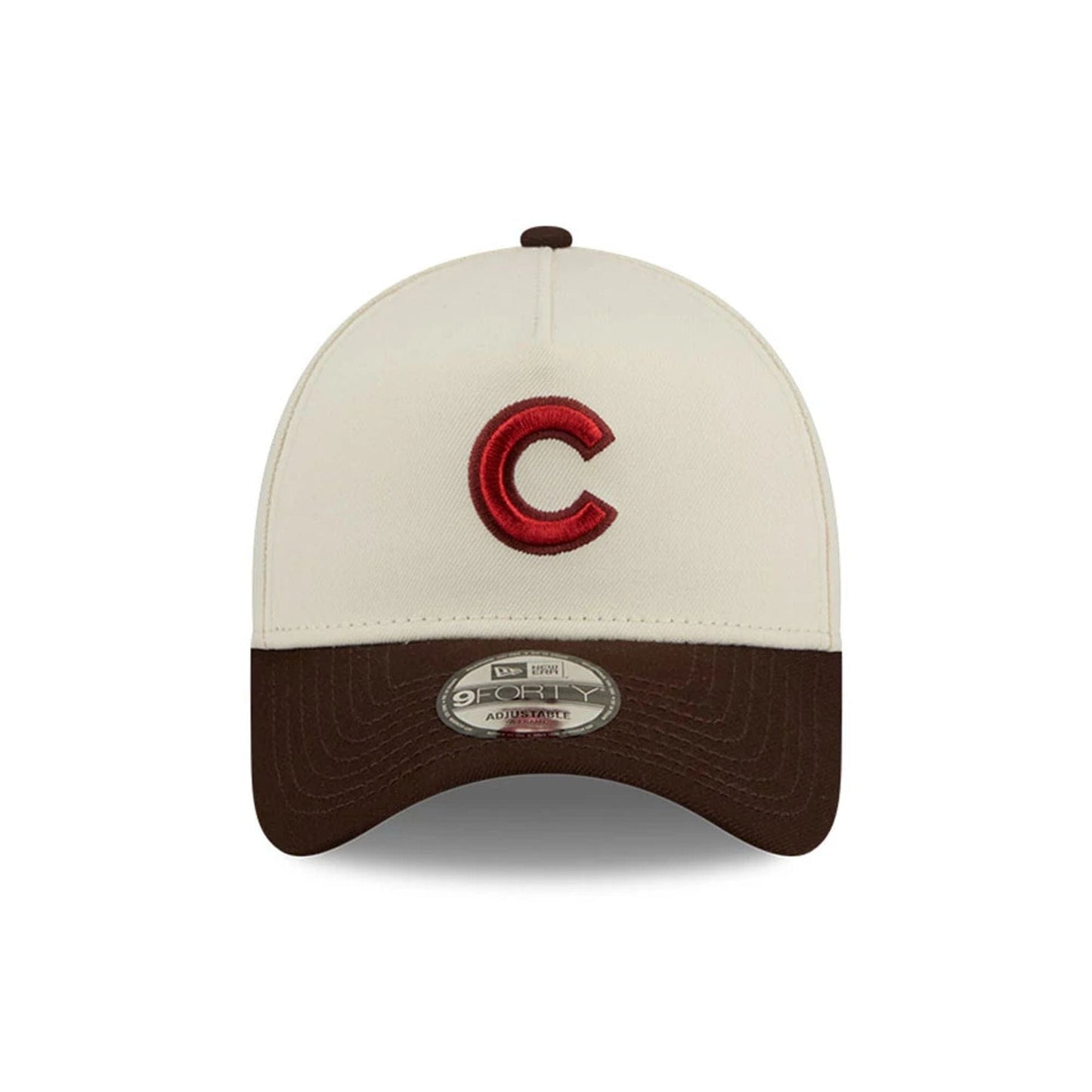 Pictured is this MLB City Script Chicago Cubs 9FORTY A-Frame cap in Cream  3