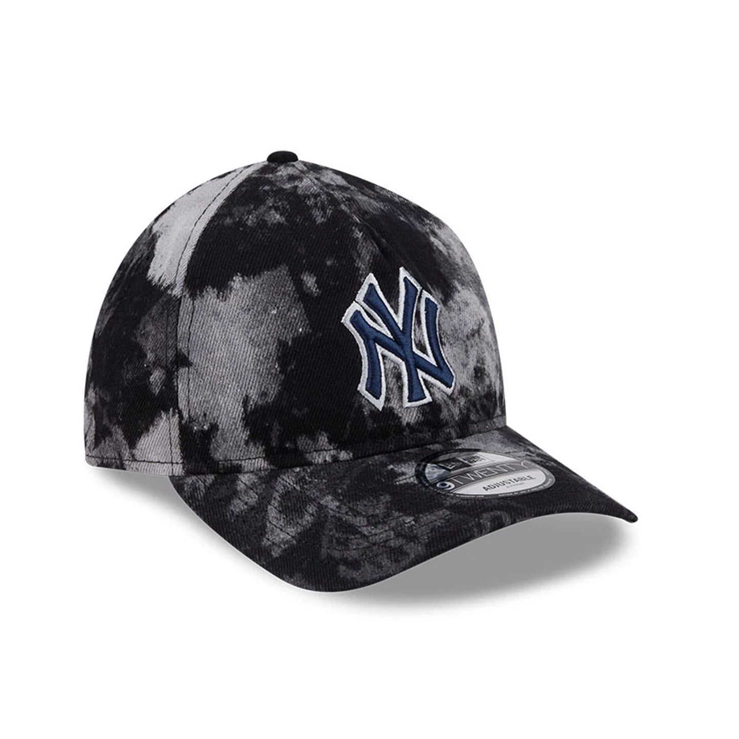 Pictured is this MLB Bleached Denim New York Yankees 9TWENTY A-Frame cap in black. 3