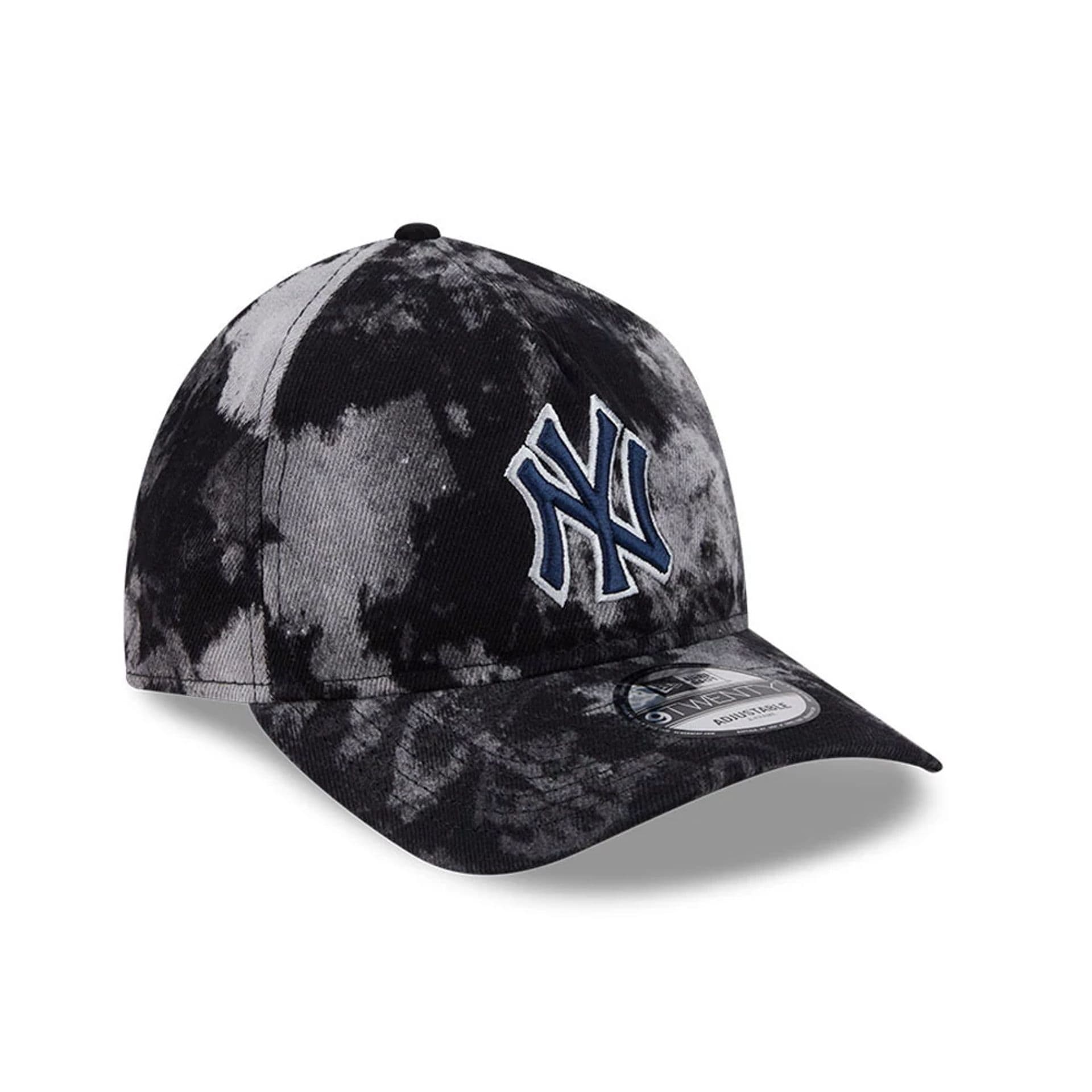 Pictured is this MLB Bleached Denim New York Yankees 9TWENTY A-Frame cap in black. 3