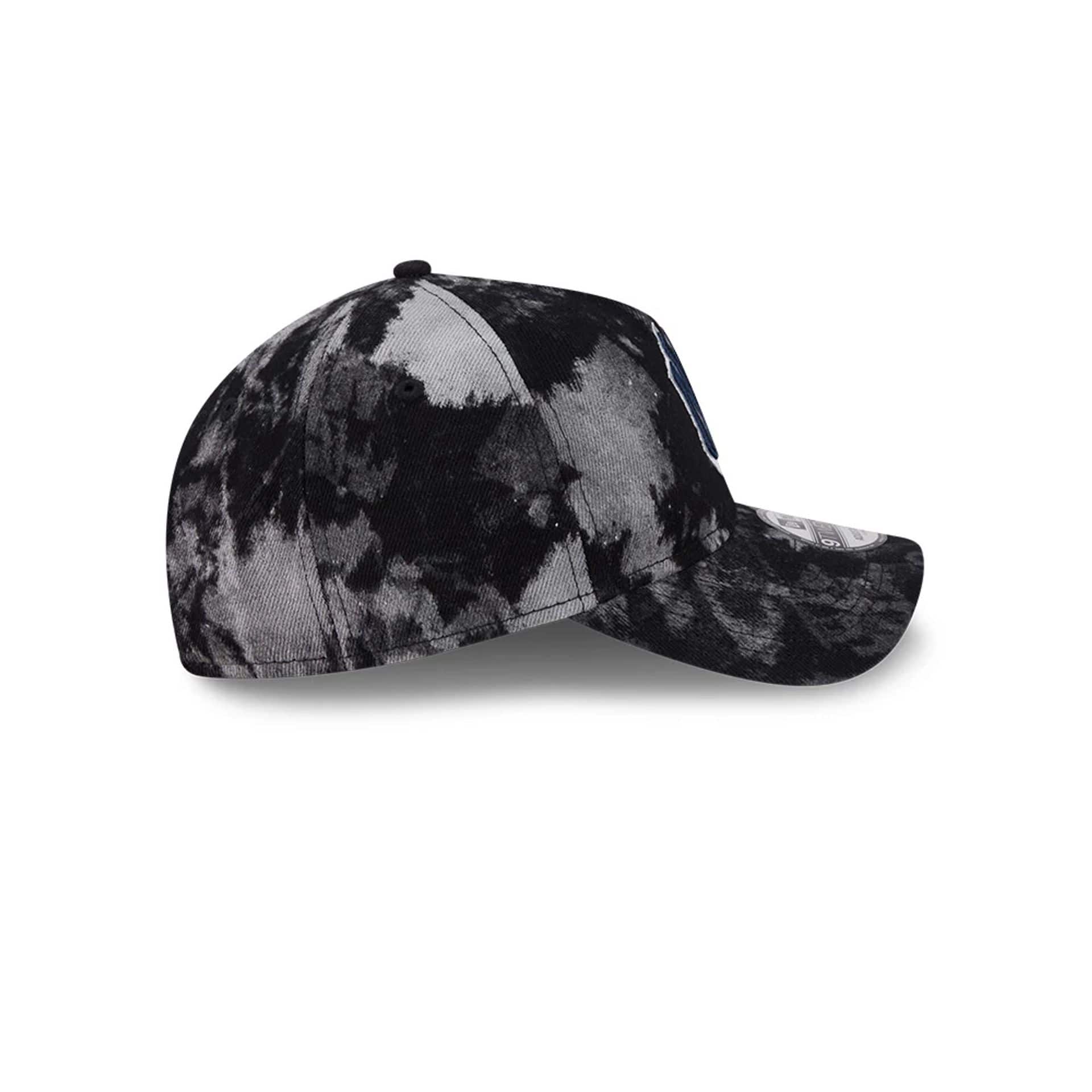 Pictured is this MLB Bleached Denim New York Yankees 9TWENTY A-Frame cap in black. 5