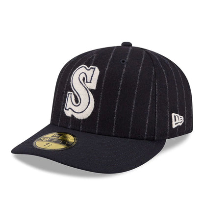 Pictured is this MLB X Moon Seattle Mariners 59FIFTY Fitted cap in Navy. 4