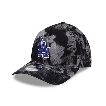 Pictured is this MLB Bleached Denim LA Dodgers 9TWENTY A-Frame cap in black. 1