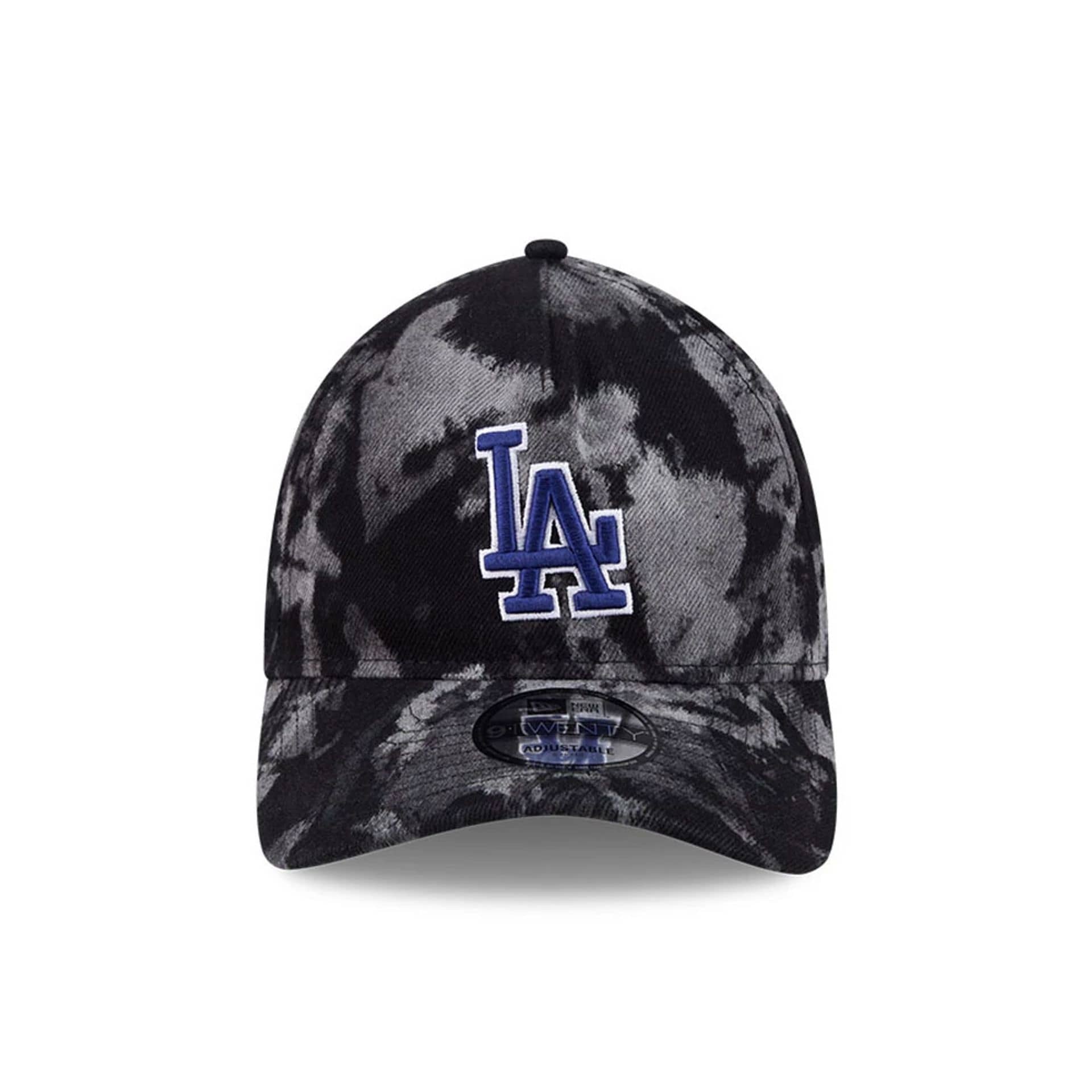 Pictured is this MLB Bleached Denim LA Dodgers 9TWENTY A-Frame cap in black. 2