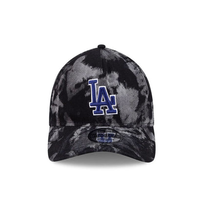 Pictured is this MLB Bleached Denim LA Dodgers 9TWENTY A-Frame cap in black. 2