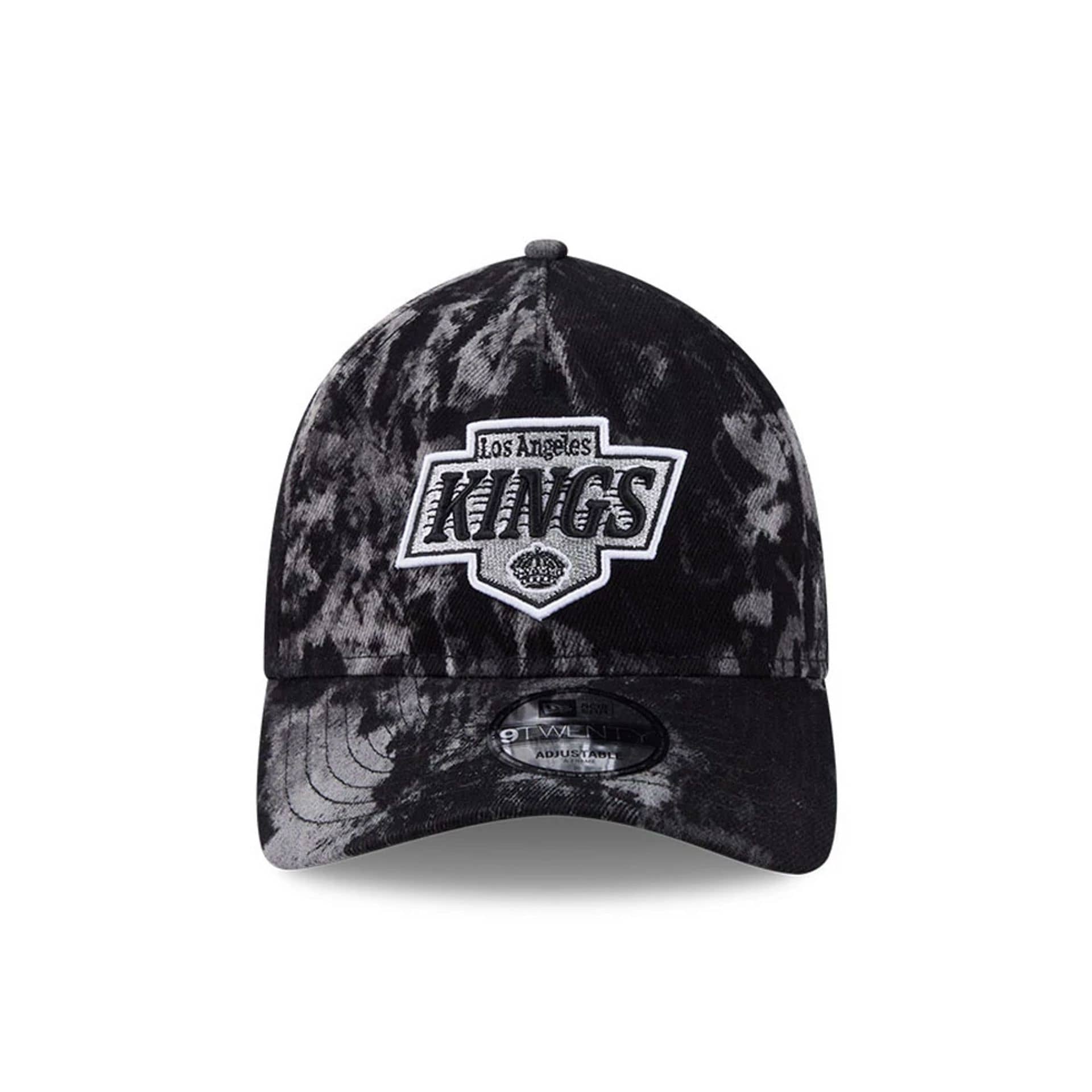 Pictured is this NHL Bleached Denim LA Kings 9TWENTY A-Frame cap in black. 2