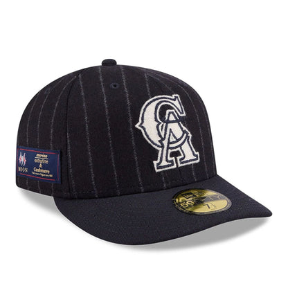 Pictured is this MLB X Moon LA Angels 59FIFTY Fitted cap in Navy. 1