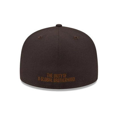 Pictured is this MLB Negro League Atlanta Black Crackers 59FIFTY Fitted cap in dark brown. 3
