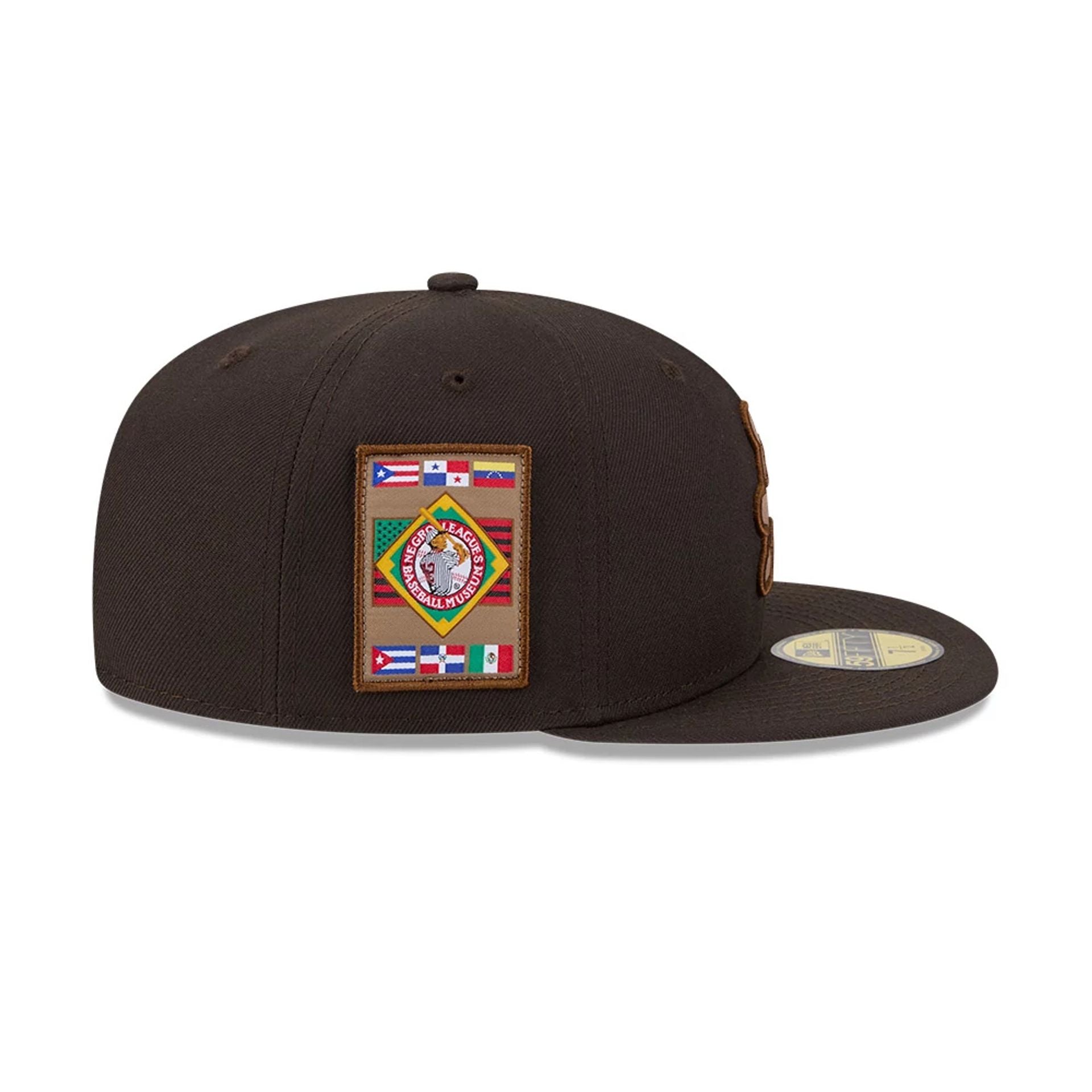 Pictured is this MLB Negro League Atlanta Black Crackers 59FIFTY Fitted cap in dark brown. 6