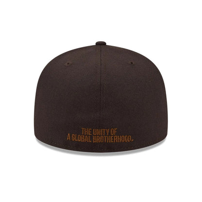 Pictured is this MLB Negro League New York Black Yankees 59FIFTY Fitted cap in dark brown. 5