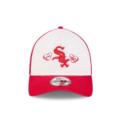Pictured is this MLB Conversation Hearts Chicago White Sox 9TWENTY A-Frame cap in red. 3
