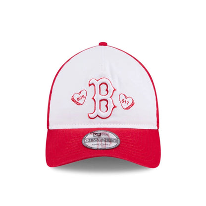 Pictured is this MLB Conversation Hearts Boston Red Sox 9TWENTY A-Frame cap in red. 3