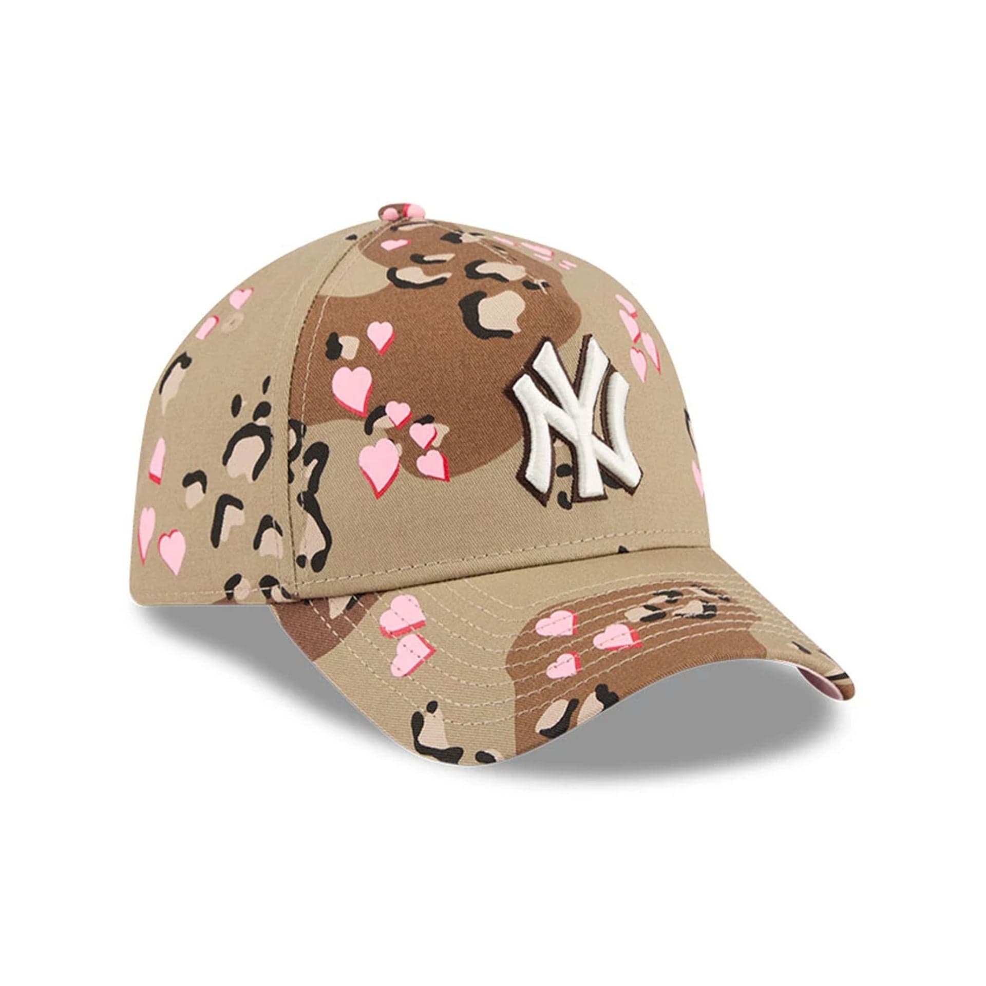 Pictured is this MLB Camo Hearts New York Yankees 9FORTY A-Frame cap in Desert Camo. 4