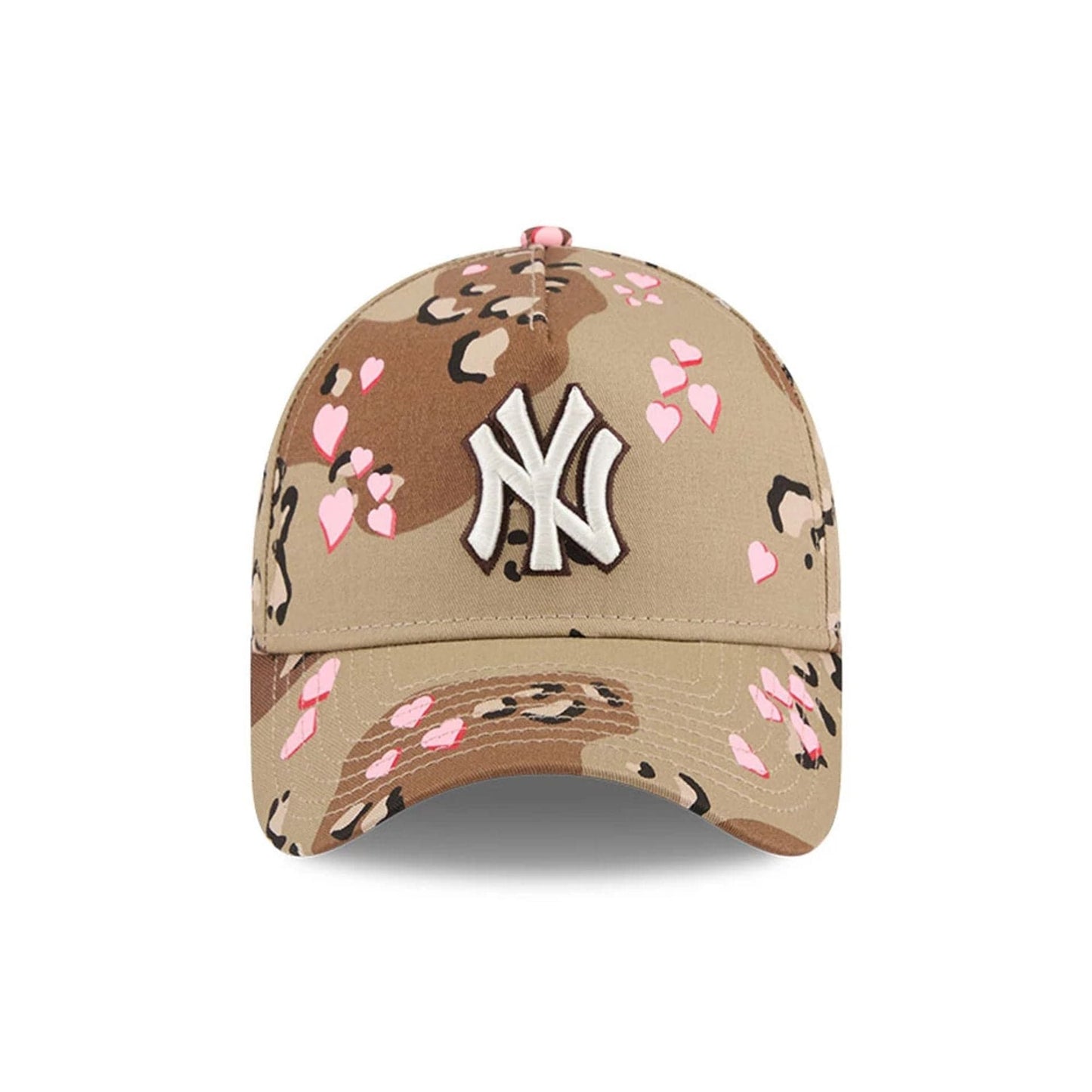 Pictured is this MLB Camo Hearts New York Yankees 9FORTY A-Frame cap in Desert Camo. 3