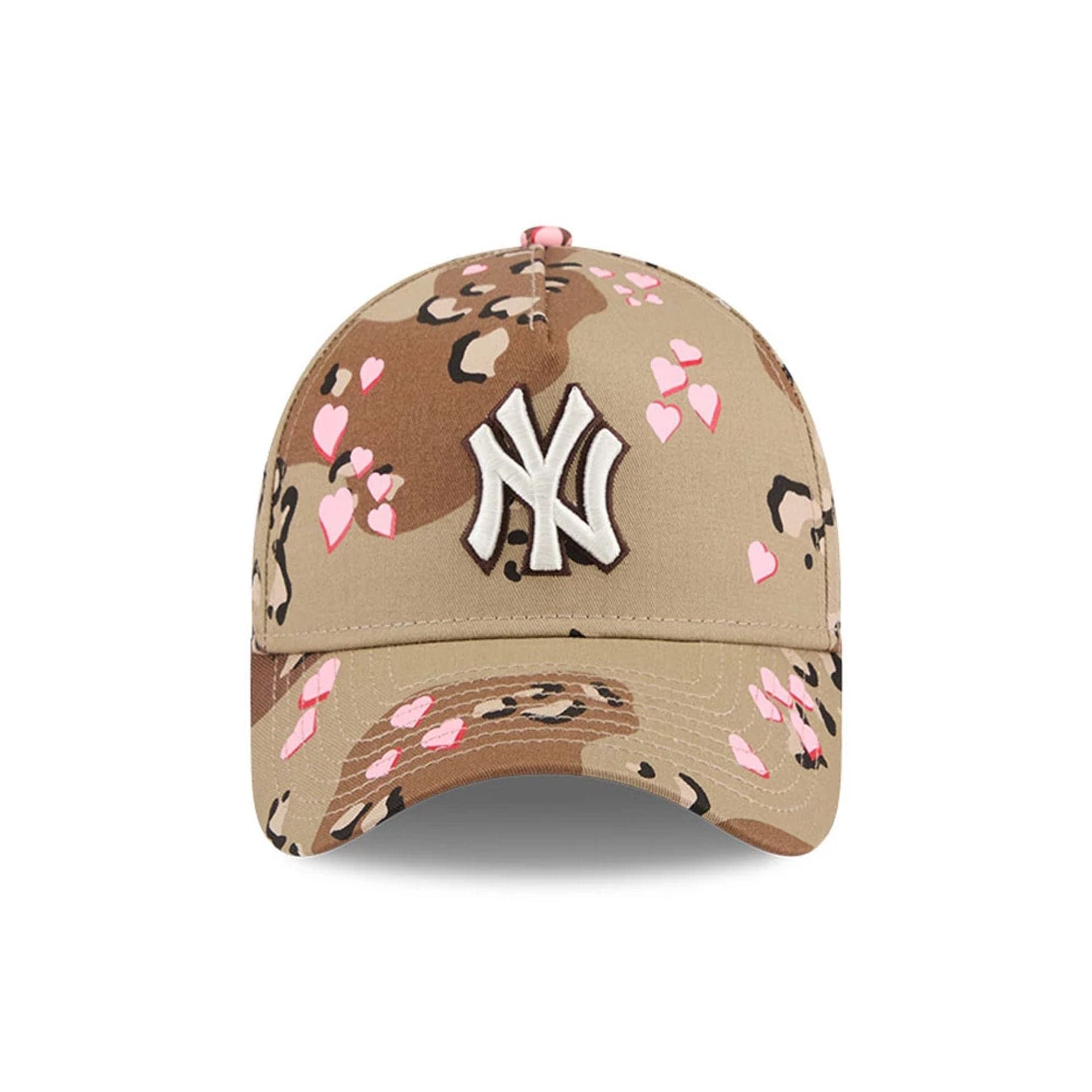 Pictured is this MLB Camo Hearts New York Yankees 9FORTY A-Frame cap in Desert Camo. 3