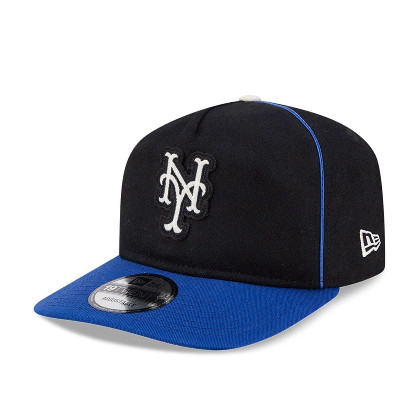 Pictured is this MLB Felt Logo New York Mets 19TWENTY cap in blue. 1