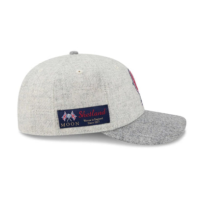 Pictured is this MLB X Moon LA Angels 59FIFTY Fitted cap in light beige. 5