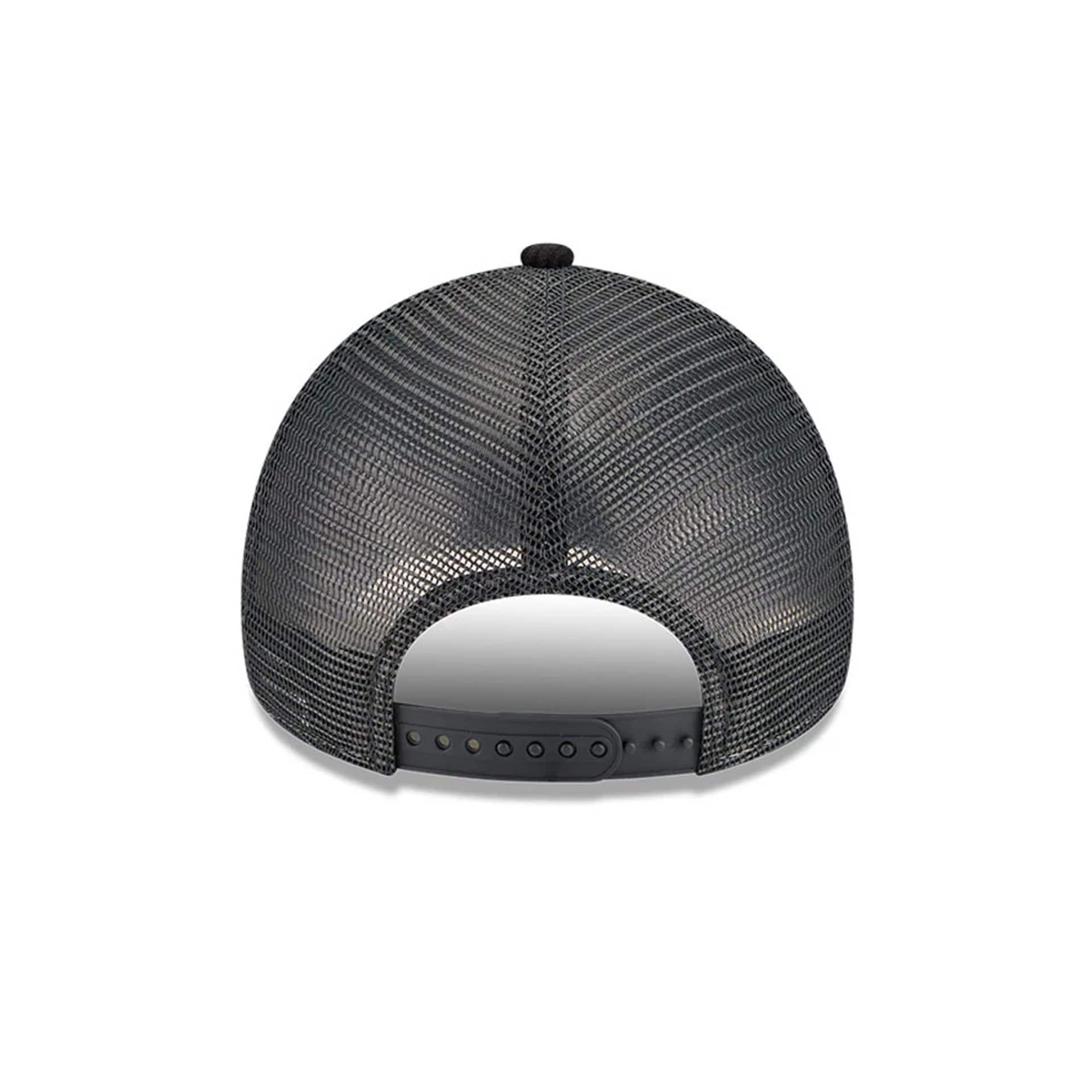 Pictured is this New Era Wide Cord 9FORTY A-Frame Trucker cap in black. 6