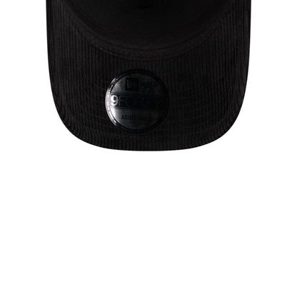 Pictured is this New Era Wide Cord 9FORTY A-Frame Trucker cap in black. 7