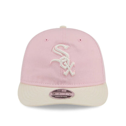 Pictured is this MLB Washed Tie Dye Chicago White Sox 9FIFTY Snapback cap in pastel pink. 2