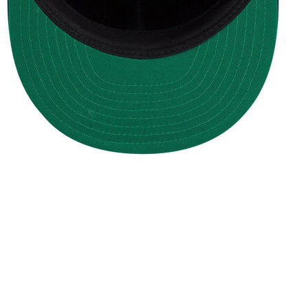 Pictured is this MLB Felt Logo LA Dodgers Retro Crown 59FIFTY Fitted cap in dark blue. 2