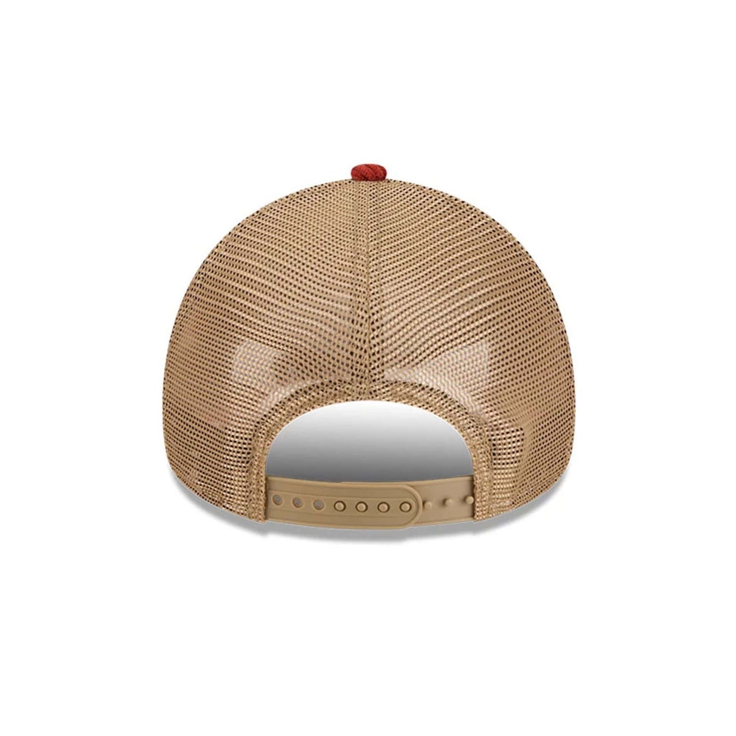 Pictured is this New Era Wide Cord 9FORTY A-Frame Trucker cap in dark red. 6