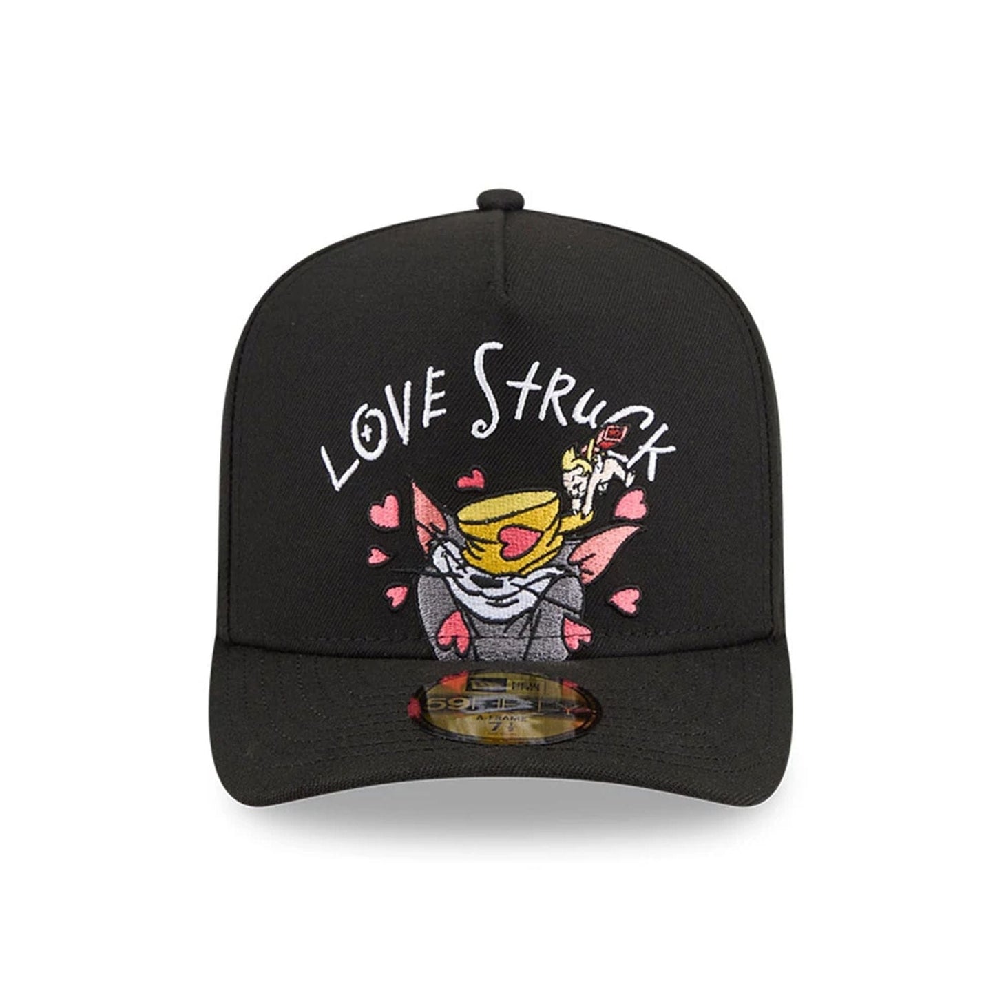 Pictured is this Tom & Jerry Love Struck 59FIFTY A-Frame Fitted cap in black. 3