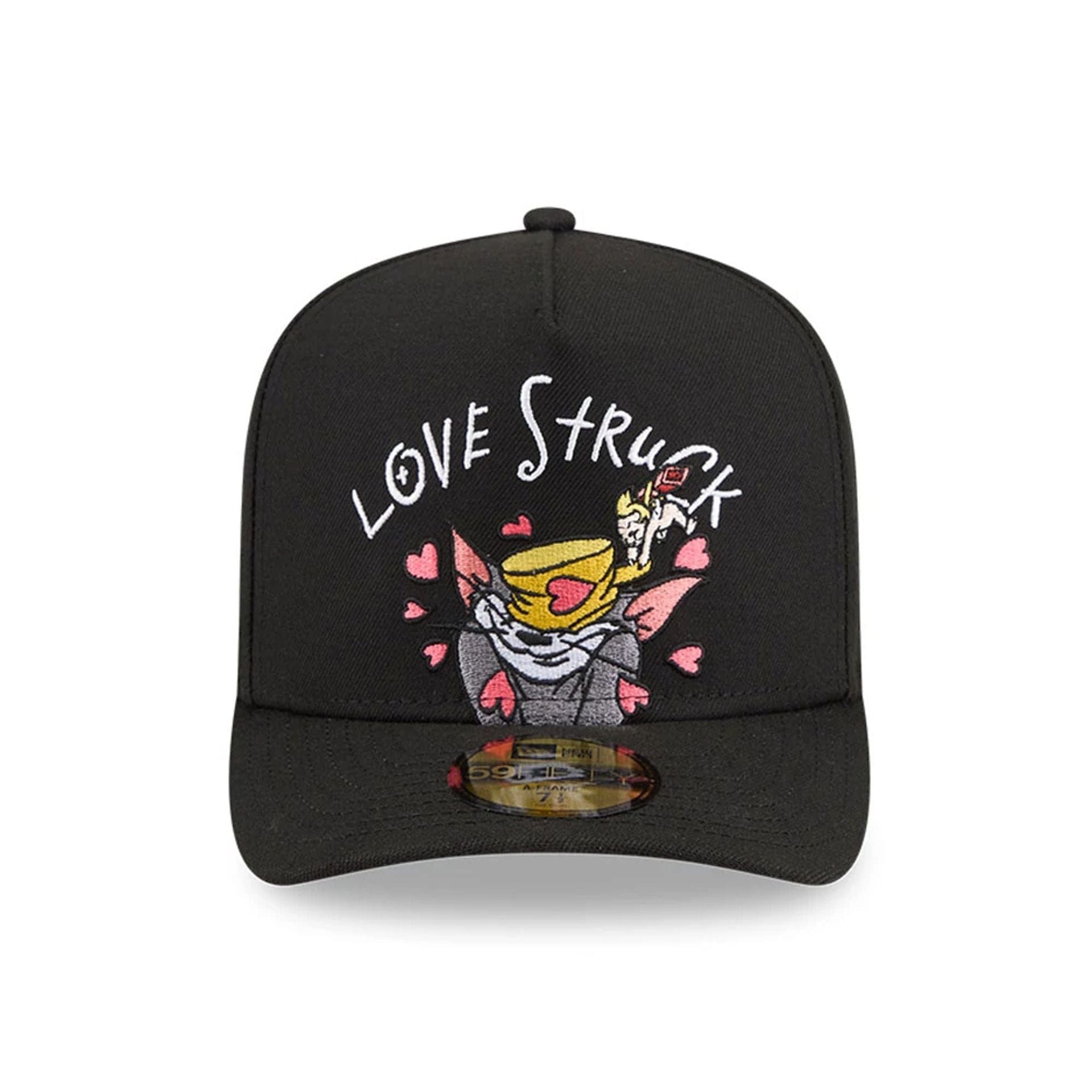 Pictured is this Tom & Jerry Love Struck 59FIFTY A-Frame Fitted cap in black. 3