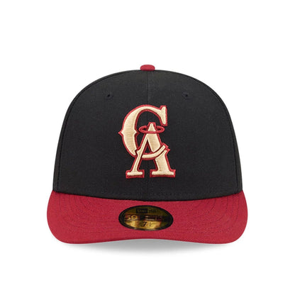 Pictured is this MLB Team Cards LA Angels 59FIFTY Fitted cap in black. 3