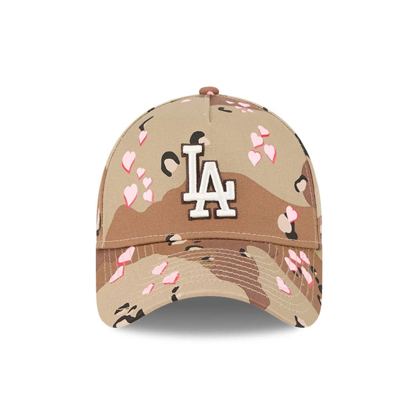 Pictured is this MLB Camo Hearts LA Dodgers 9FORTY A-Frame cap in Desert Camo. 3