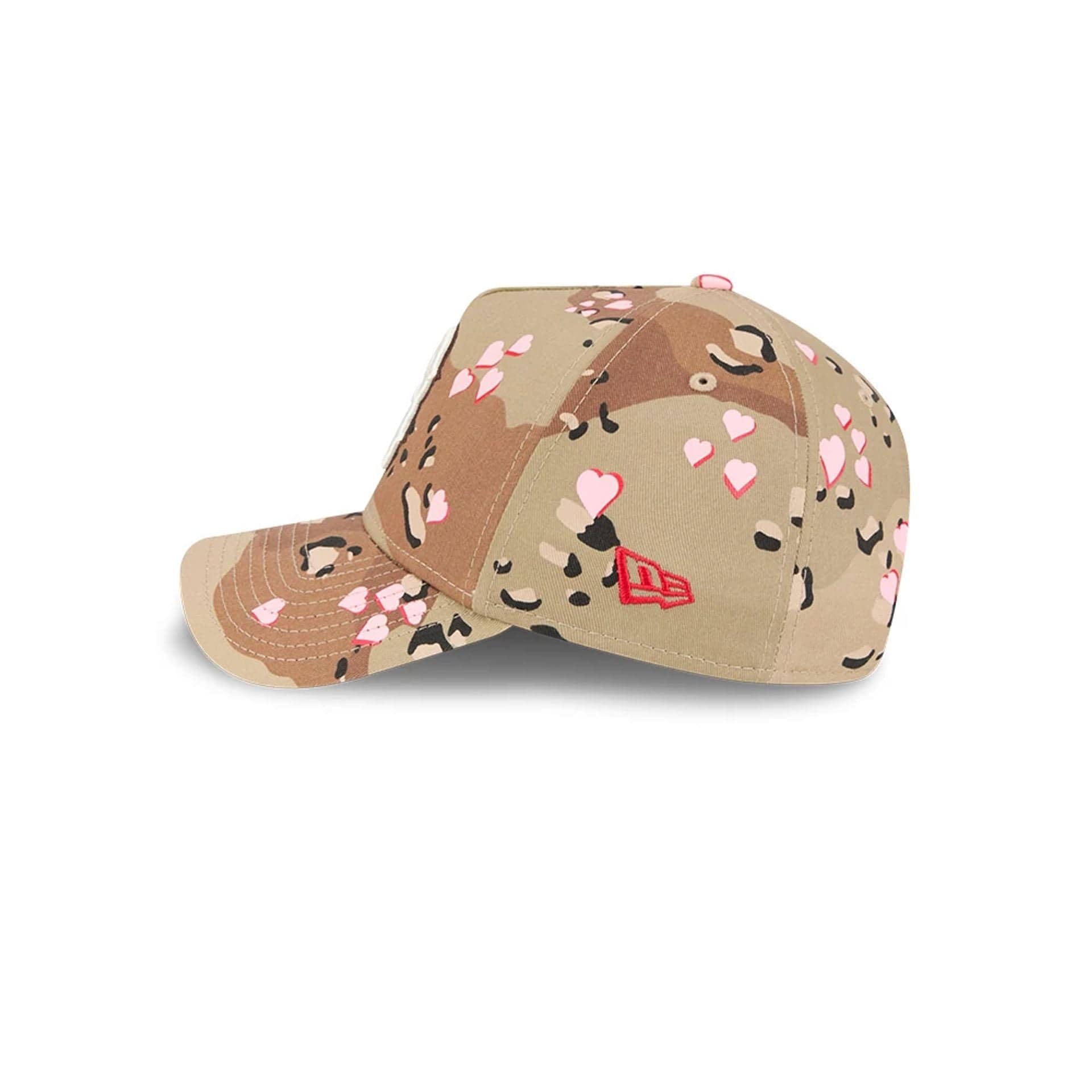 Pictured is this MLB Camo Hearts Boston Red Sox 9FORTY A-Frame cap in Desert Camo. 5
