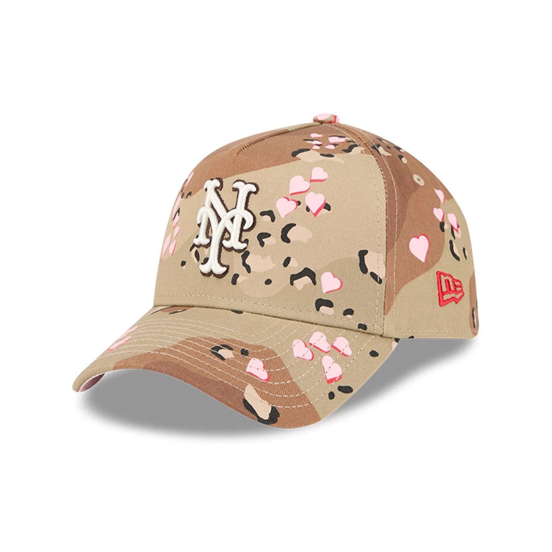 Pictured is this MLB Camo Hearts New York Mets 9FORTY A-Frame cap in Desert Camo. 1