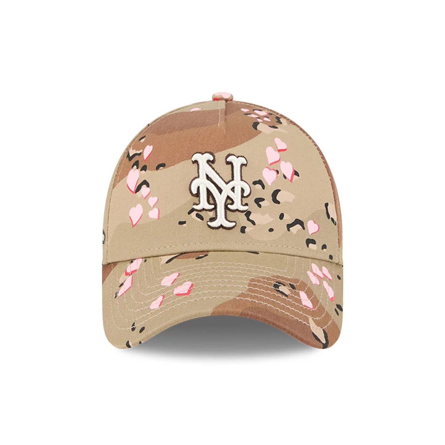 Pictured is this MLB Camo Hearts New York Mets 9FORTY A-Frame cap in Desert Camo. 3