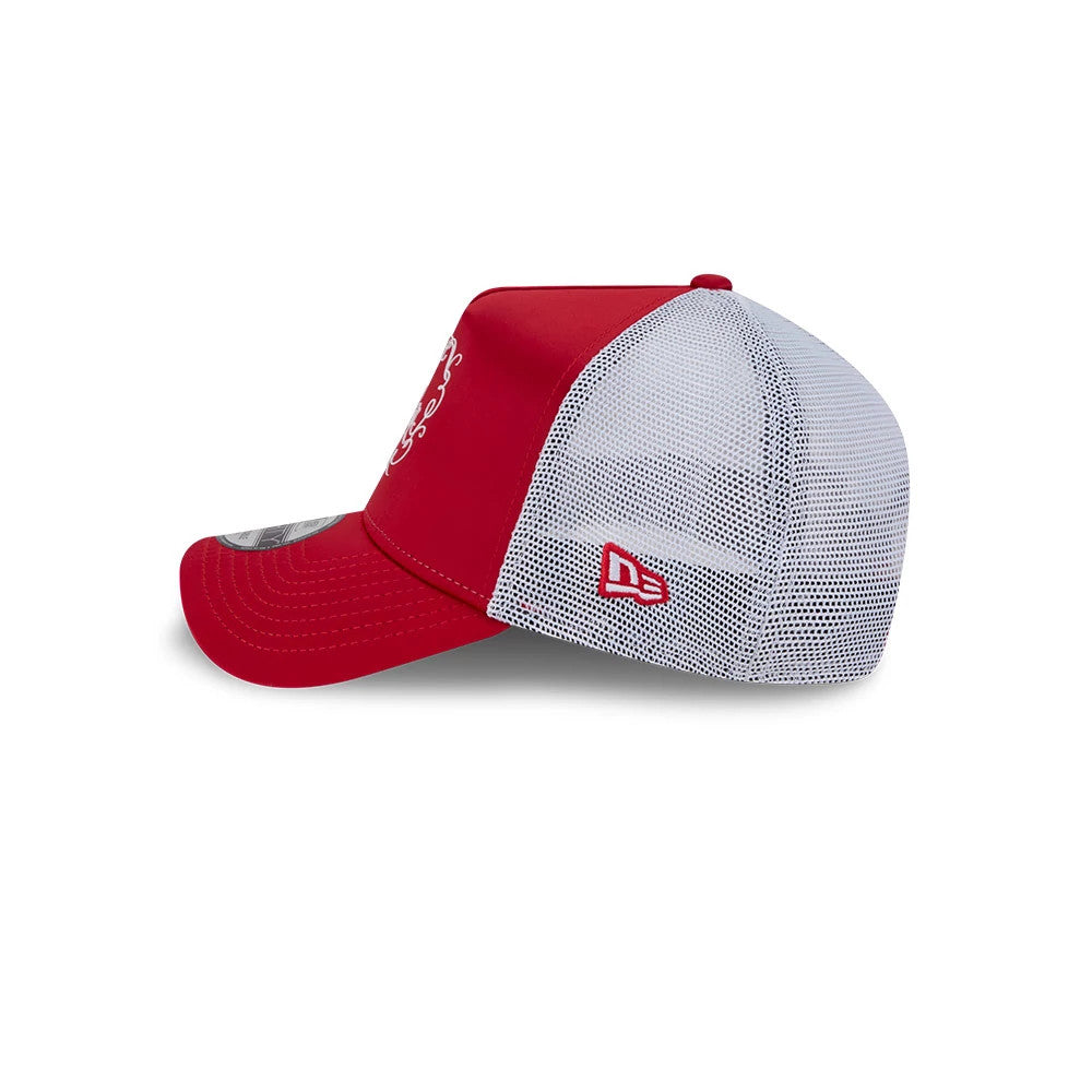 Pictured is this Tom & Jerry Love Cherie 9FORTY A-Frame Trucker cap in red. 6
