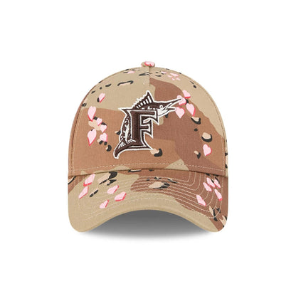 Pictured is this MLB Camo Hearts Miami Marlins 9FORTY A-Frame cap in Desert Camo. 3