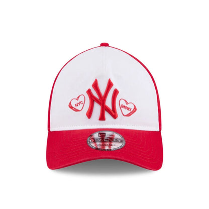 Pictured is this MLB Conversation Hearts New York Yankees 9TWENTY A-Frame cap in red. 3