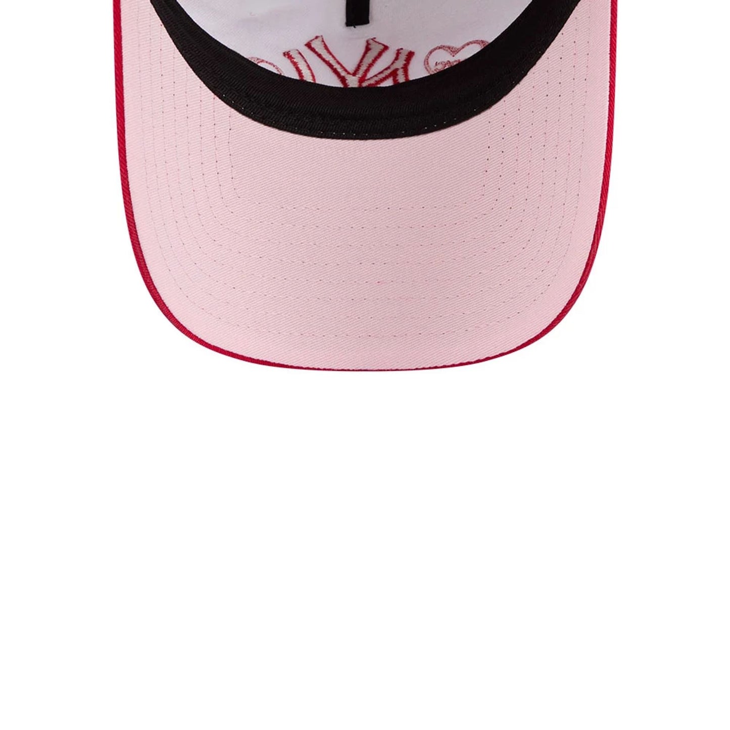 Pictured is this MLB Conversation Hearts New York Yankees 9TWENTY A-Frame cap in red. 2