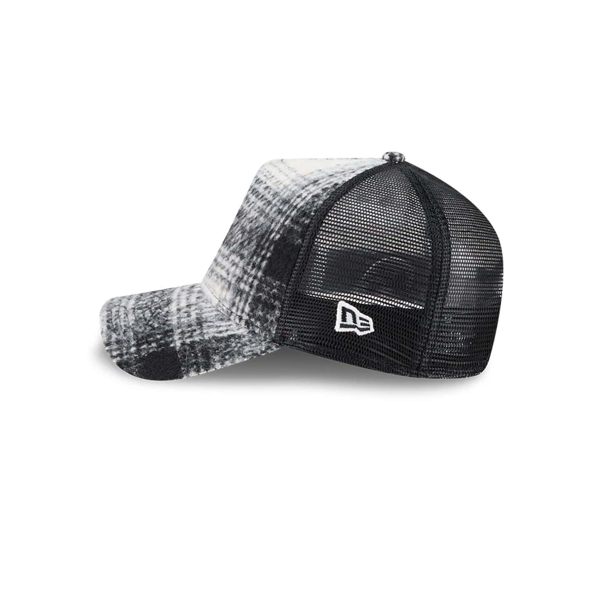 Pictured is this New Era 9FORTY A-Frame Trucker cap in white. 5