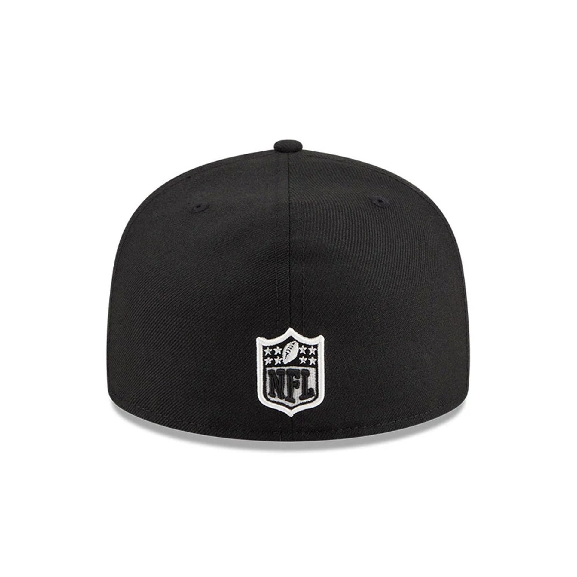 Pictured is this NFL Chiseled Embroidery San Francisco 49ers 59FIFTY A-Frame Fitted cap in black. 3